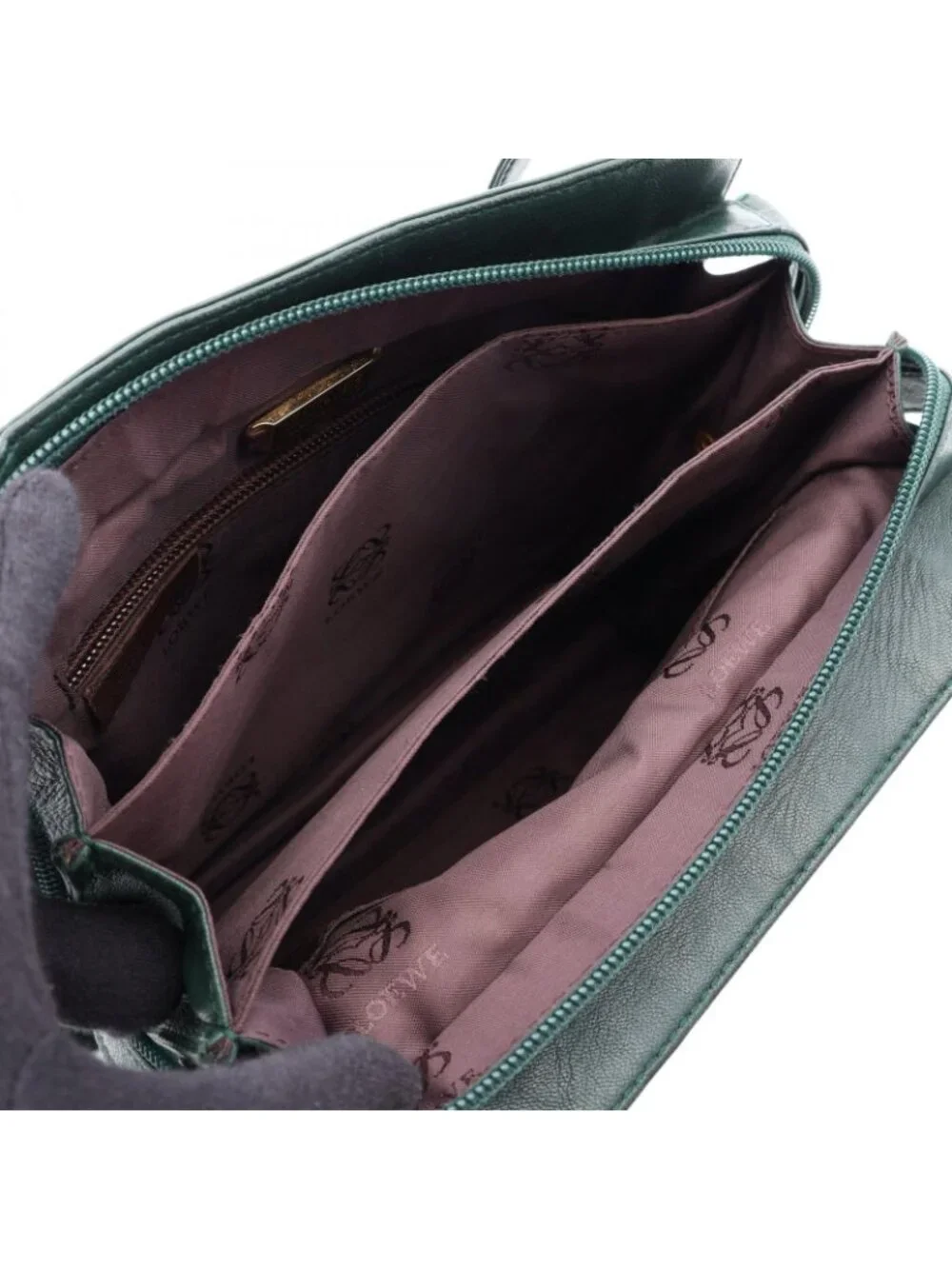 Loewe Tote Anagram Green Leather Shoulder